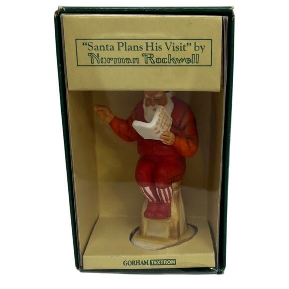 Gorham Norman Rockwell Santa Christmas Planning His Visit 1980 Figurine New - Picture 1 of 6